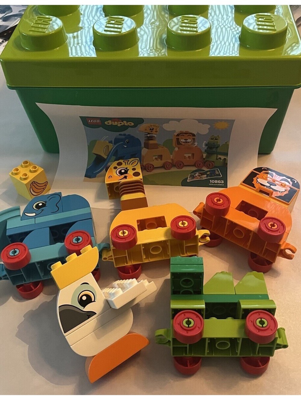 Lego 10863 My First Animal Train w/ Parrot in Green Brick Box Storage Case